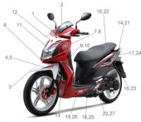 F26 - ΠΛΑΣΤΙΚΑ & ΑΥΤΟΚΟΛ. ΓΙΑ SR-150 ne GSA C.G. RED (R086)